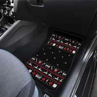 Viking Christmas Car Mats with Fa La La La La Valhalla Quote and Longship Nordic Pattern - Wonder Print Shop