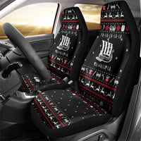 Viking Christmas Car Seat Cover with Fa La La La La Valhalla Quote and Longship Nordic Pattern - Wonder Print Shop