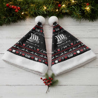 Viking Christmas Santa Hat with Fa La La La La Valhalla Quote and Longship Nordic Pattern - Wonder Print Shop