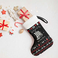 Viking Christmas Stocking with Fa La La La La Valhalla Quote and Longship Nordic Pattern - Wonder Print Shop