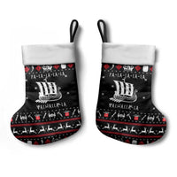 Viking Christmas Stocking with Fa La La La La Valhalla Quote and Longship Nordic Pattern - Wonder Print Shop