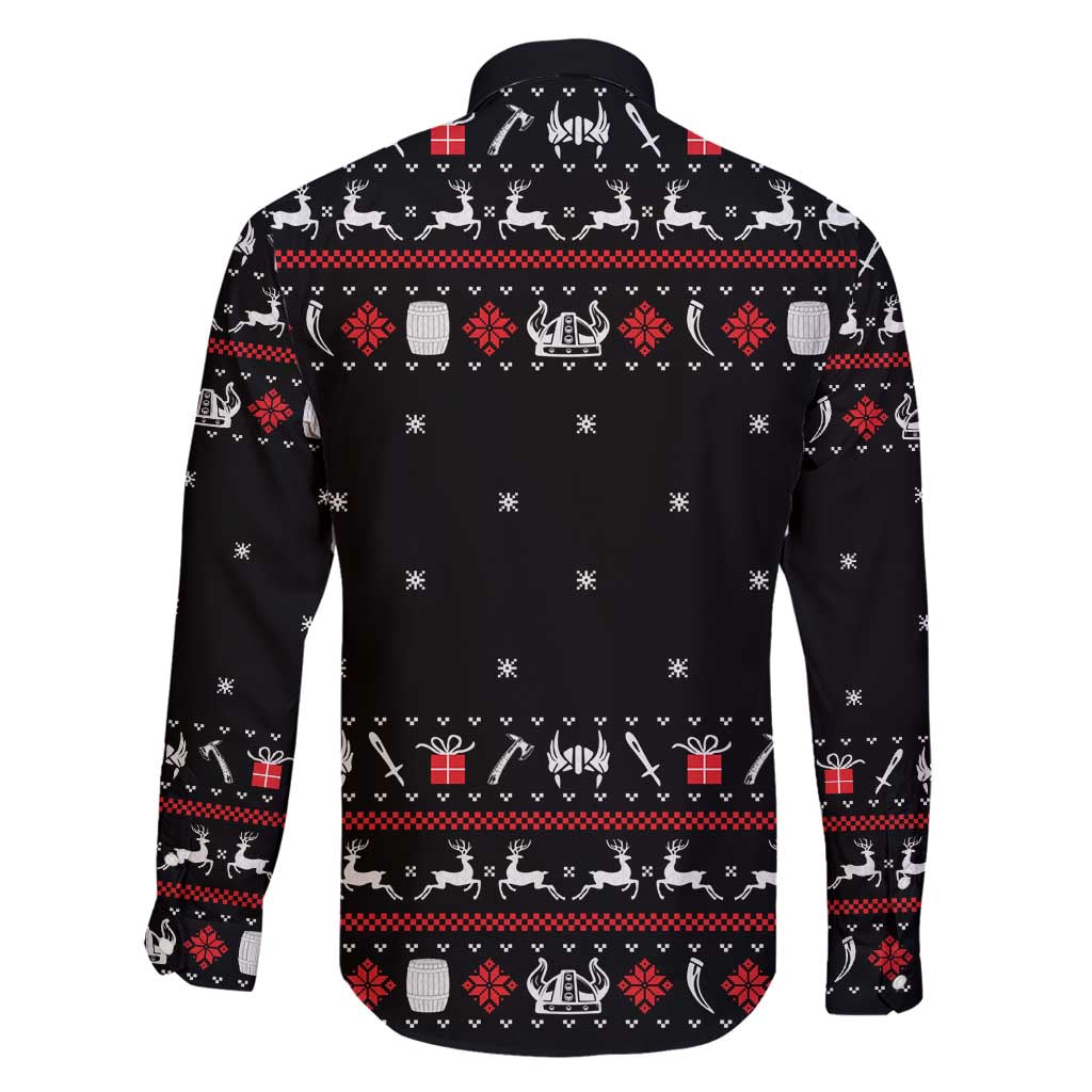 Viking Christmas Family Matching Puletasi and Hawaiian Shirt with Fa La La La La Valhalla Quote and Longship Nordic Pattern - Wonder Print Shop