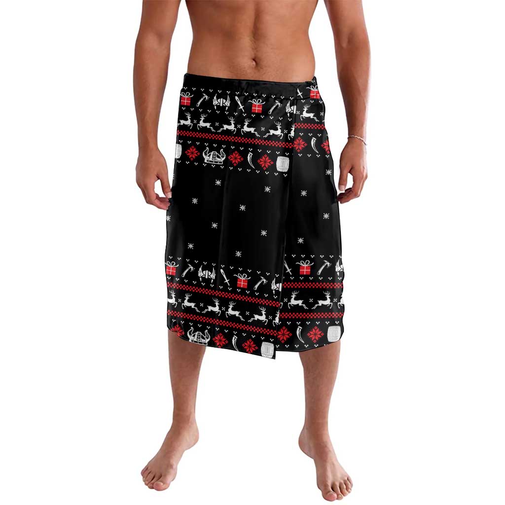Viking Christmas Lavalava with Fa La La La La Valhalla Quote and Longship Nordic Pattern - Wonder Print Shop