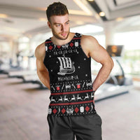 Viking Christmas Men Tank Top with Fa La La La La Valhalla Quote and Longship Nordic Pattern - Wonder Print Shop