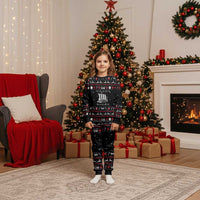 Viking Christmas Pajama Set with Fa La La La La Valhalla Quote and Longship Nordic Pattern - Wonder Print Shop