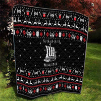 Viking Christmas Quilt with Fa La La La La Valhalla Quote and Longship Nordic Pattern - Wonder Print Shop