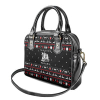 Viking Christmas Shoulder Handbag with Fa La La La La Valhalla Quote and Longship Nordic Pattern - Wonder Print Shop