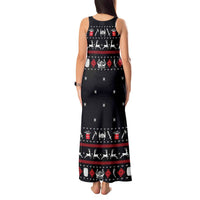 Viking Christmas Tank Maxi Dress with Fa La La La La Valhalla Quote and Longship Nordic Pattern - Wonder Print Shop
