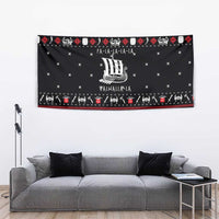 Viking Christmas Tapestry with Fa La La La La Valhalla Quote and Longship Nordic Pattern - Wonder Print Shop