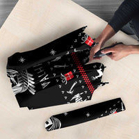 Viking Christmas Umbrella with Fa La La La La Valhalla Quote and Longship Nordic Pattern - Wonder Print Shop