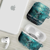 Viking Valhalla Christmas AirPods Case with Norse Symbols Raven and Fa La La La Design - Wonder Print Shop