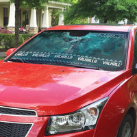 Viking Valhalla Christmas Auto Sun Shade with Norse Symbols Raven and Fa La La La Design - Wonder Print Shop