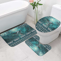 Viking Valhalla Christmas Bathroom Set with Norse Symbols Raven and Fa La La La Design - Wonder Print Shop