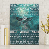 Viking Valhalla Christmas Canvas Wall Art with Norse Symbols Raven and Fa La La La Design - Wonder Print Shop