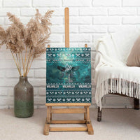 Viking Valhalla Christmas Canvas Wall Art with Norse Symbols Raven and Fa La La La Design - Wonder Print Shop