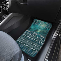 Viking Valhalla Christmas Car Mats with Norse Symbols Raven and Fa La La La Design - Wonder Print Shop
