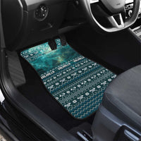Viking Valhalla Christmas Car Mats with Norse Symbols Raven and Fa La La La Design - Wonder Print Shop