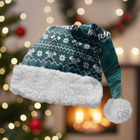Viking Valhalla Christmas Santa Hat with Norse Symbols Raven and Fa La La La Design - Wonder Print Shop