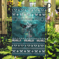 Viking Valhalla Christmas Garden Flag with Norse Symbols Raven and Fa La La La Design - Wonder Print Shop