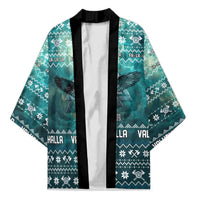 Viking Valhalla Christmas Kimono with Norse Symbols Raven and Fa La La La Design - Wonder Print Shop