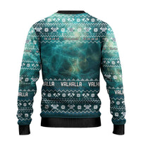 Viking Valhalla Christmas Ugly Christmas Sweater with Norse Symbols Raven and Fa La La La Design - Wonder Print Shop
