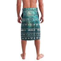 Viking Valhalla Christmas Lavalava with Norse Symbols Raven and Fa La La La Design - Wonder Print Shop