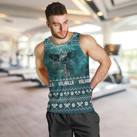 Viking Valhalla Christmas Men Tank Top with Norse Symbols Raven and Fa La La La Design - Wonder Print Shop