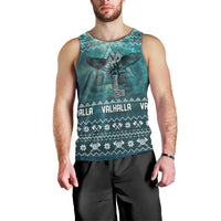 Viking Valhalla Christmas Men Tank Top with Norse Symbols Raven and Fa La La La Design - Wonder Print Shop