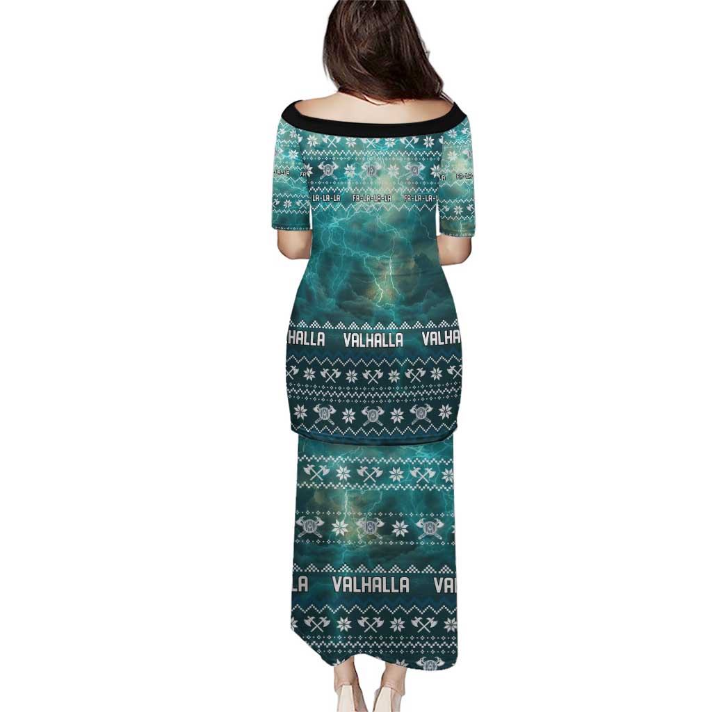 Viking Valhalla Christmas Puletasi with Norse Symbols Raven and Fa La La La Design - Wonder Print Shop