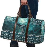 Viking Valhalla Christmas Travel Bag with Norse Symbols Raven and Fa La La La Design - Wonder Print Shop