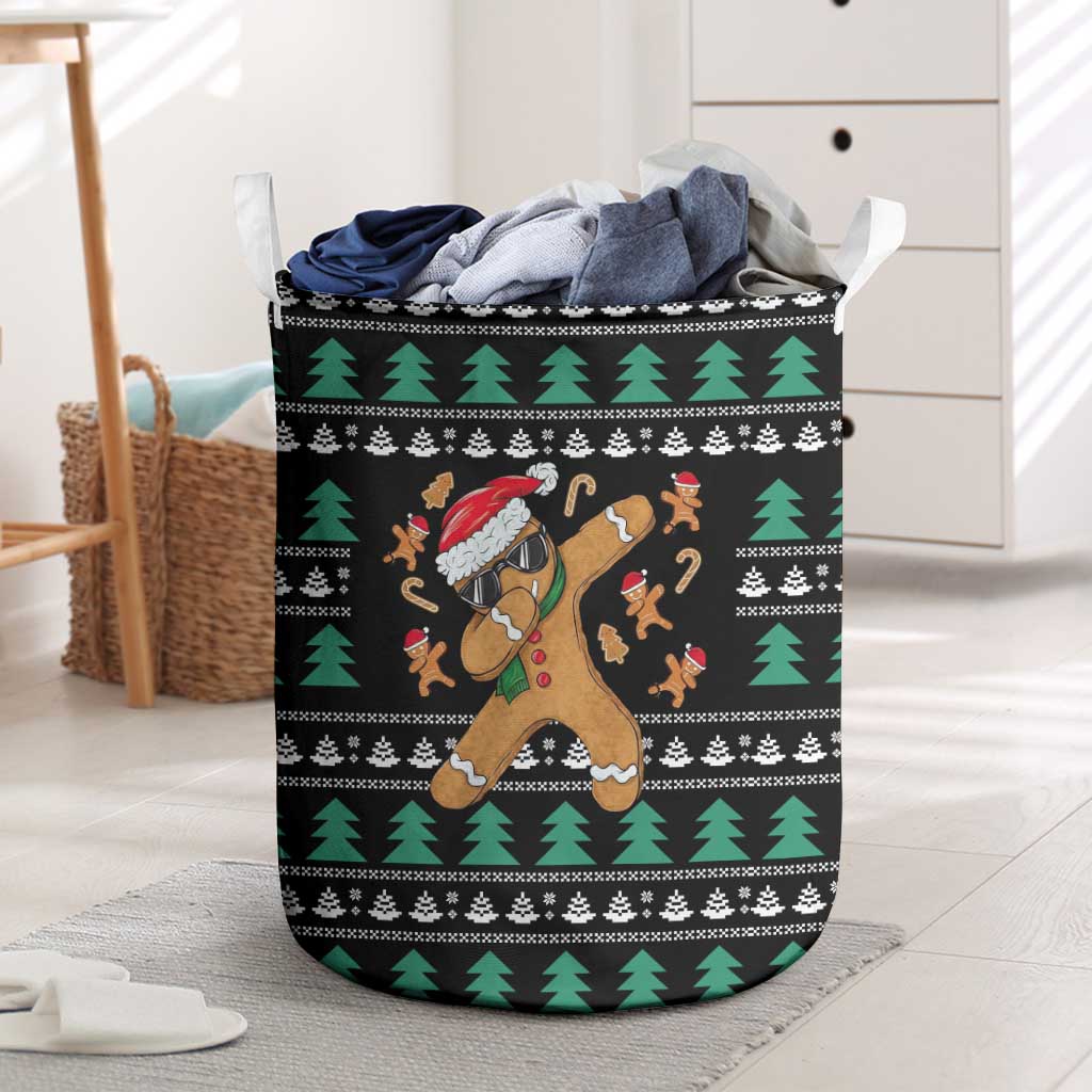 Funny Dabbing Gingerbread Holiday Party Jumper Laundry Basket Xmas Holiday Patterns - Wonder Print Shop