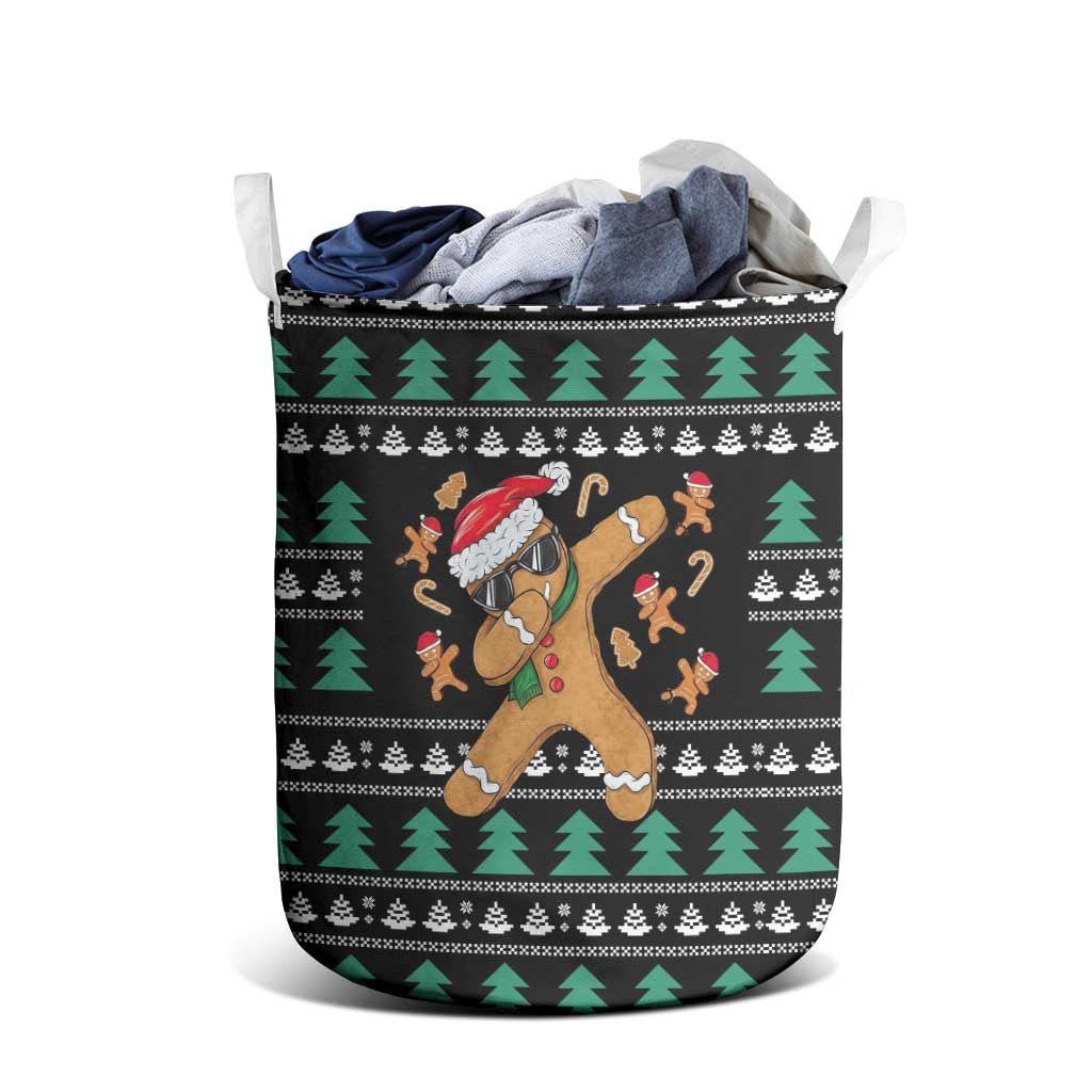 Funny Dabbing Gingerbread Holiday Party Jumper Laundry Basket Xmas Holiday Patterns - Wonder Print Shop