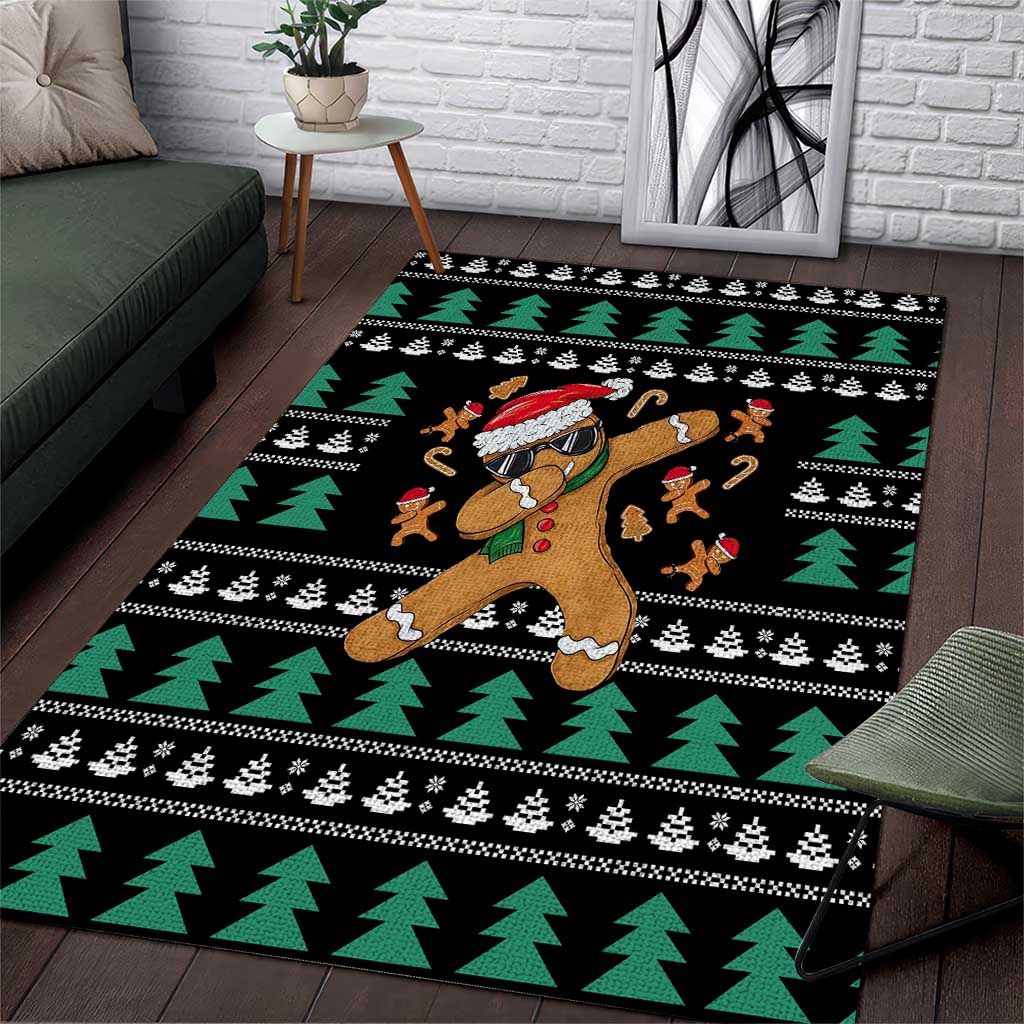 Funny Dabbing Gingerbread Holiday Party Jumper Area Rug Xmas Holiday Patterns - Wonder Print Shop