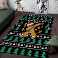 Funny Dabbing Gingerbread Holiday Party Jumper Area Rug Xmas Holiday Patterns - Wonder Print Shop