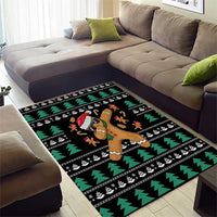 Funny Dabbing Gingerbread Holiday Party Jumper Area Rug Xmas Holiday Patterns - Wonder Print Shop