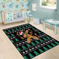 Funny Dabbing Gingerbread Holiday Party Jumper Area Rug Xmas Holiday Patterns - Wonder Print Shop