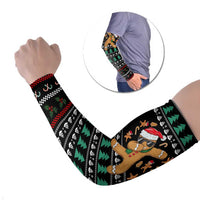 Funny Dabbing Gingerbread Holiday Party Jumper Arm Sleeves Xmas Holiday Patterns - Wonder Print Shop