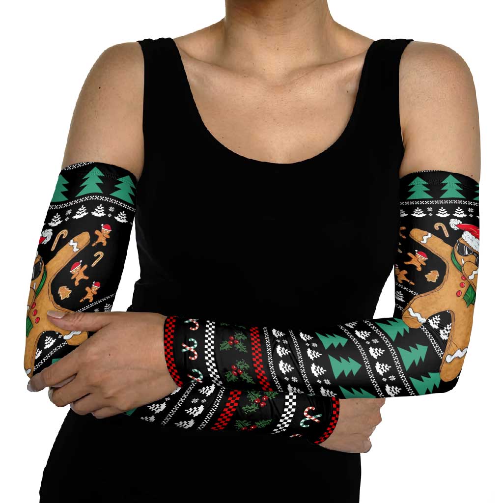 Funny Dabbing Gingerbread Holiday Party Jumper Arm Sleeves Xmas Holiday Patterns - Wonder Print Shop