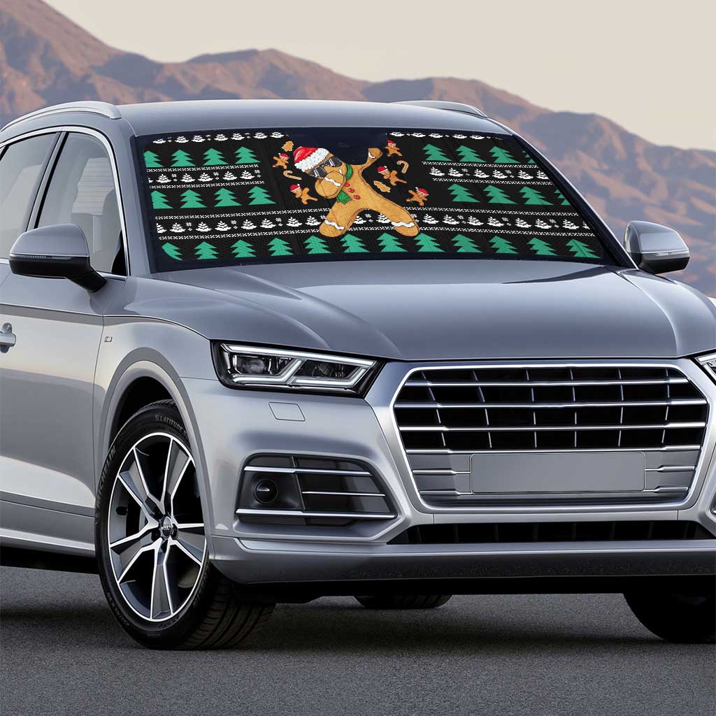 Funny Dabbing Gingerbread Holiday Party Jumper Auto Sun Shade Xmas Holiday Patterns - Wonder Print Shop