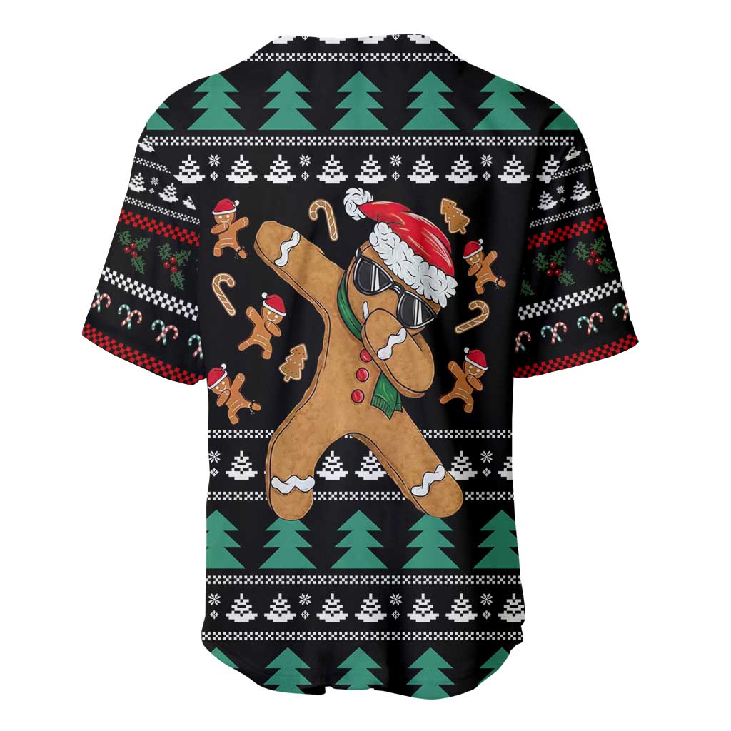 Funny Dabbing Gingerbread Holiday Party Jumper Baseball Jersey Xmas Holiday Patterns - Wonder Print Shop