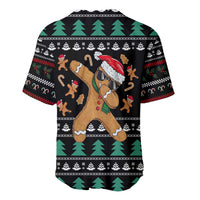Funny Dabbing Gingerbread Holiday Party Jumper Baseball Jersey Xmas Holiday Patterns - Wonder Print Shop