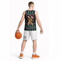 Funny Dabbing Gingerbread Holiday Party Jumper Basketball Jersey Xmas Holiday Patterns - Wonder Print Shop