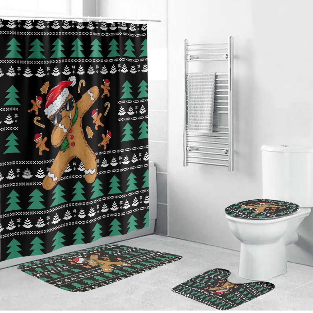 Funny Dabbing Gingerbread Holiday Party Jumper Bathroom Set Xmas Holiday Patterns - Wonder Print Shop