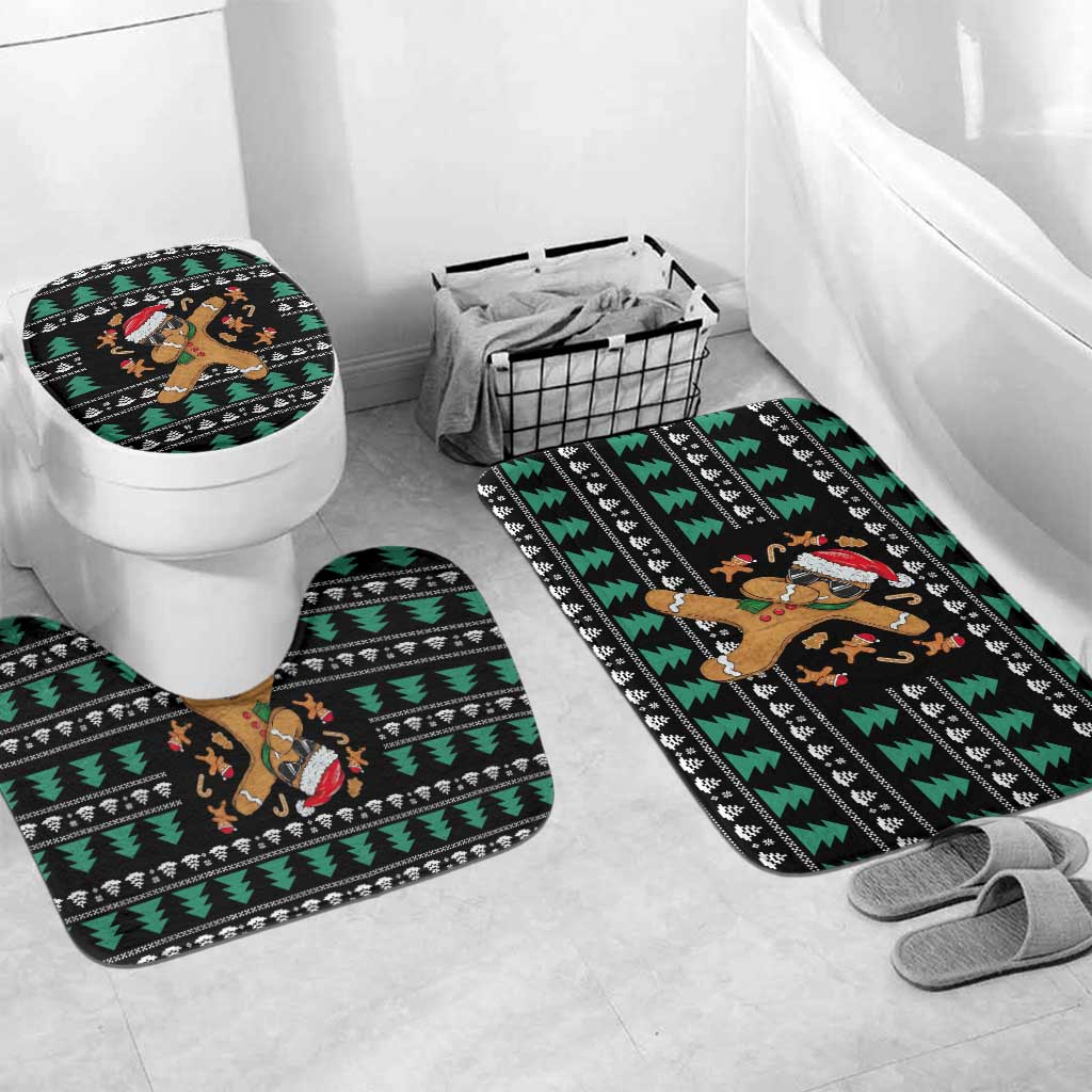 Funny Dabbing Gingerbread Holiday Party Jumper Bathroom Set Xmas Holiday Patterns - Wonder Print Shop