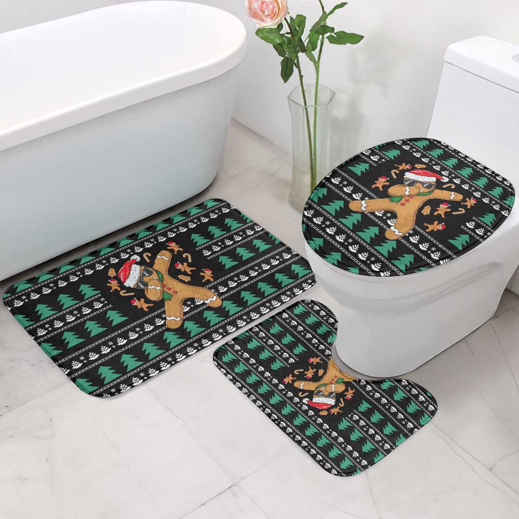 Funny Dabbing Gingerbread Holiday Party Jumper Bathroom Set Xmas Holiday Patterns - Wonder Print Shop