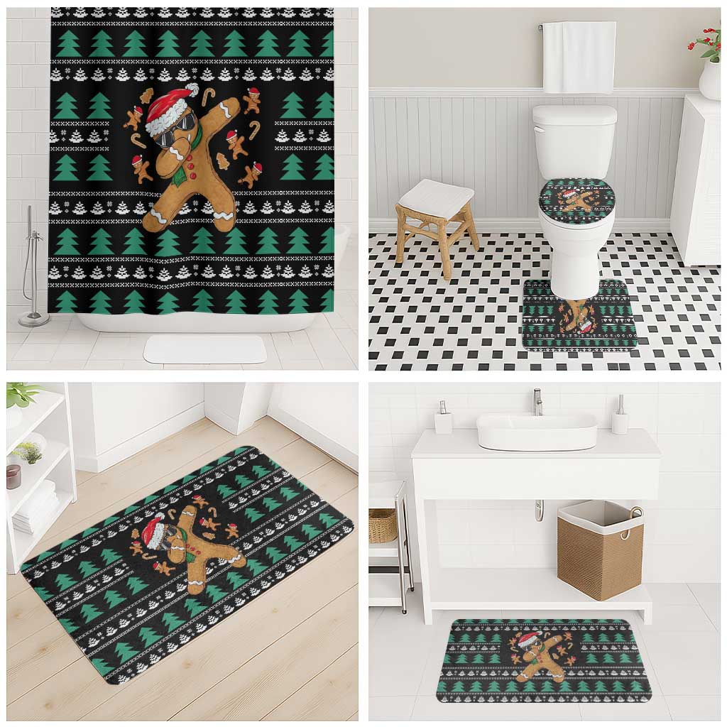 Funny Dabbing Gingerbread Holiday Party Jumper Bathroom Set Xmas Holiday Patterns - Wonder Print Shop