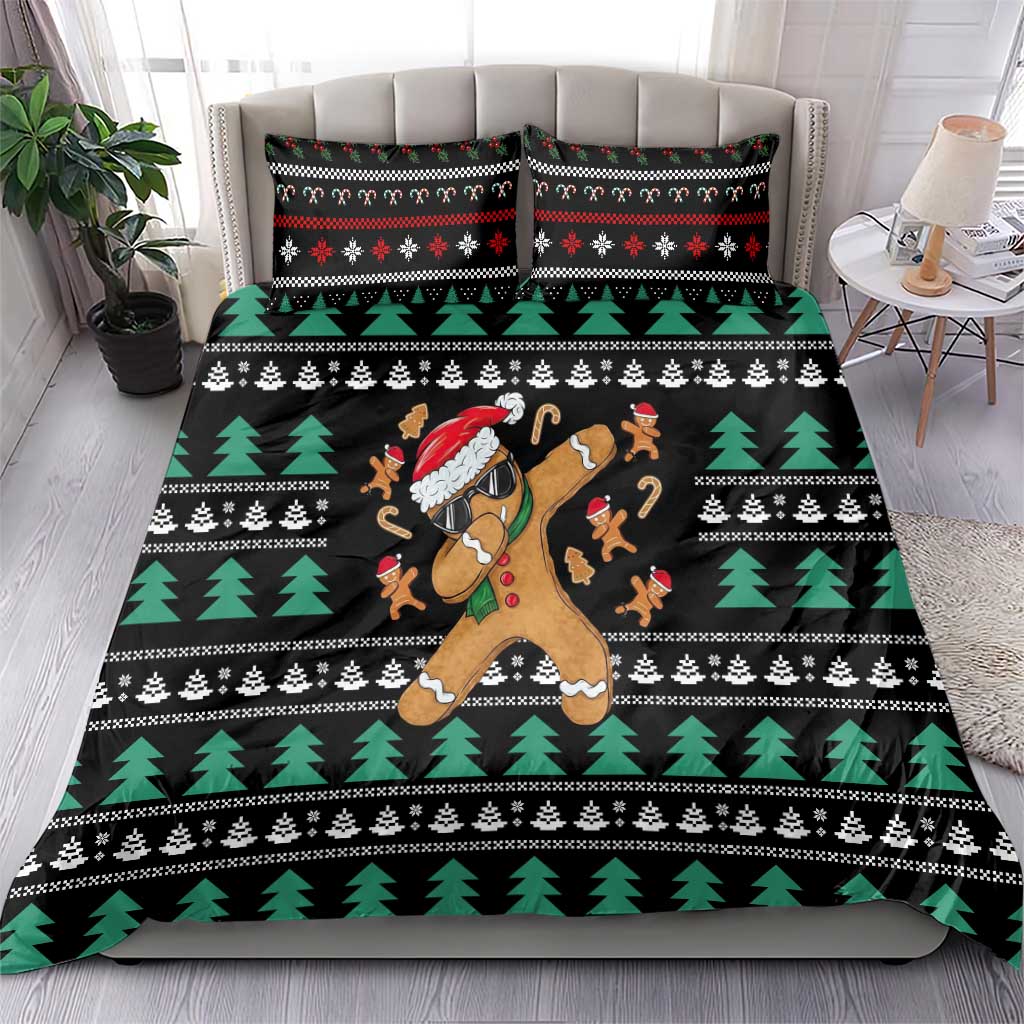Funny Dabbing Gingerbread Holiday Party Jumper Bedding Set Xmas Holiday Patterns - Wonder Print Shop