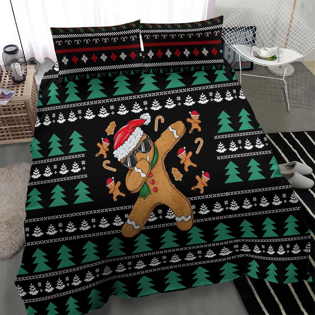 Funny Dabbing Gingerbread Holiday Party Jumper Bedding Set Xmas Holiday Patterns - Wonder Print Shop