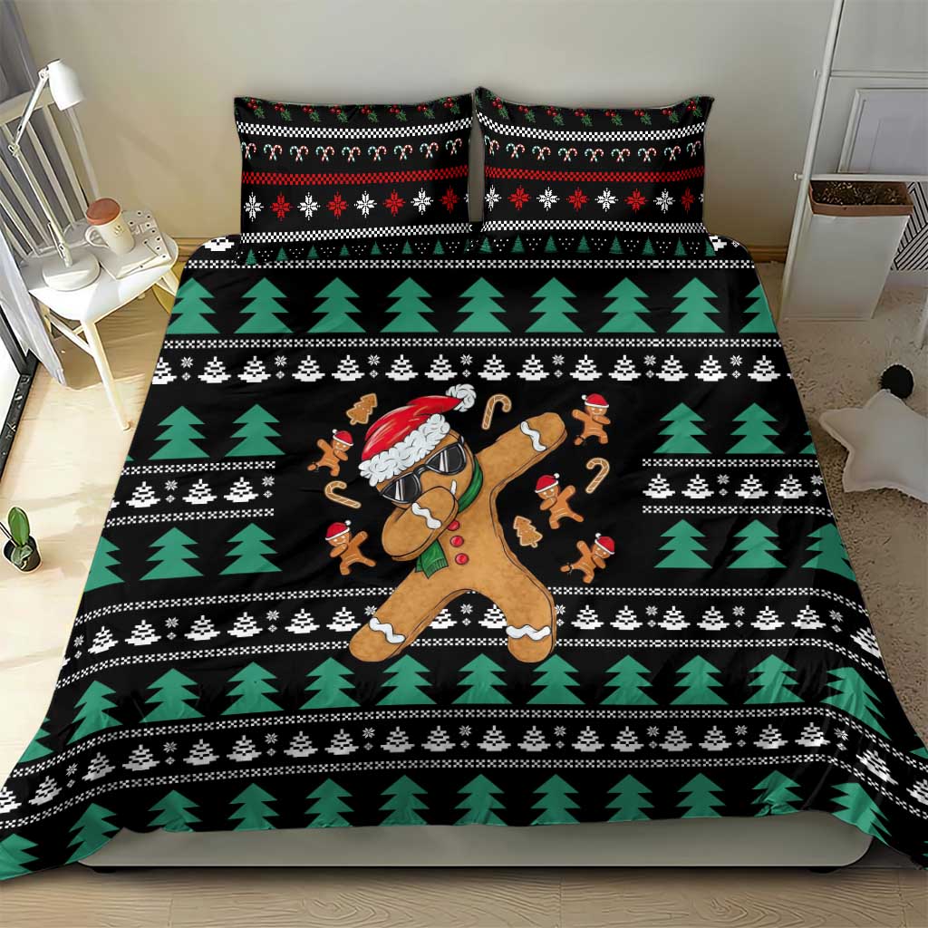 Funny Dabbing Gingerbread Holiday Party Jumper Bedding Set Xmas Holiday Patterns - Wonder Print Shop