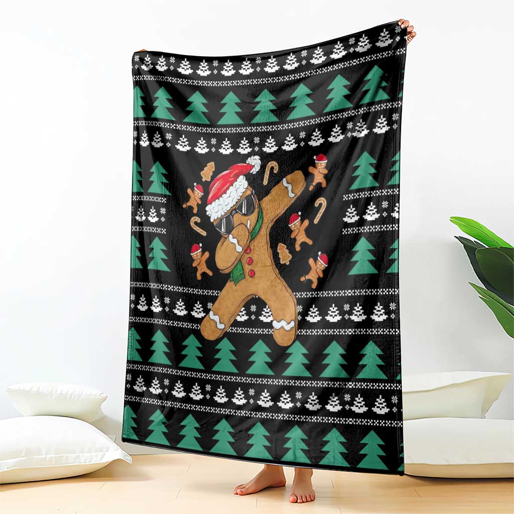 Funny Dabbing Gingerbread Holiday Party Jumper Blanket Xmas Holiday Patterns - Wonder Print Shop